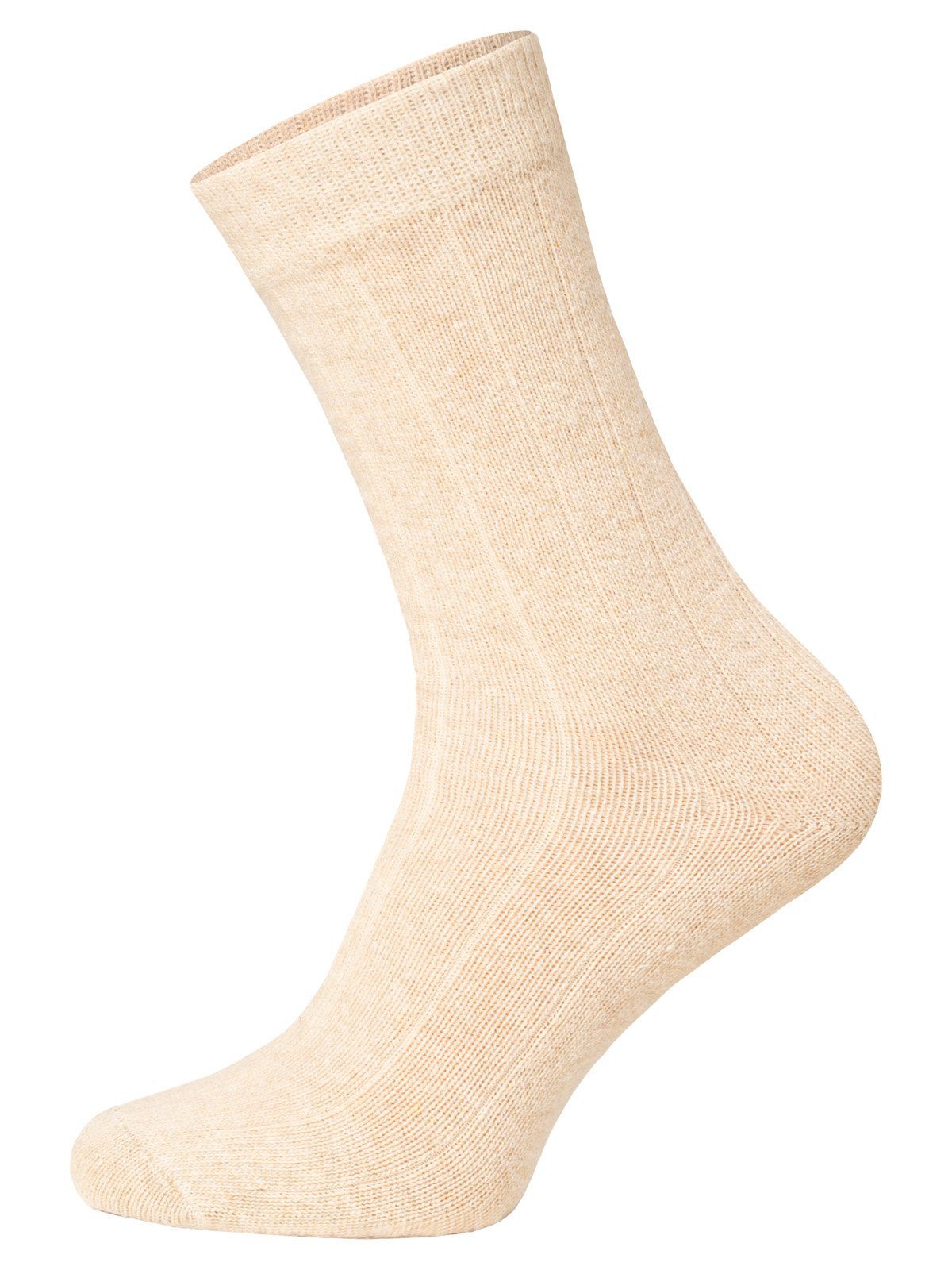 HomeOfSocks Socken Wollsocke Luxuriöse (Merinowolle und Kaschmir) beige - 2 Paar