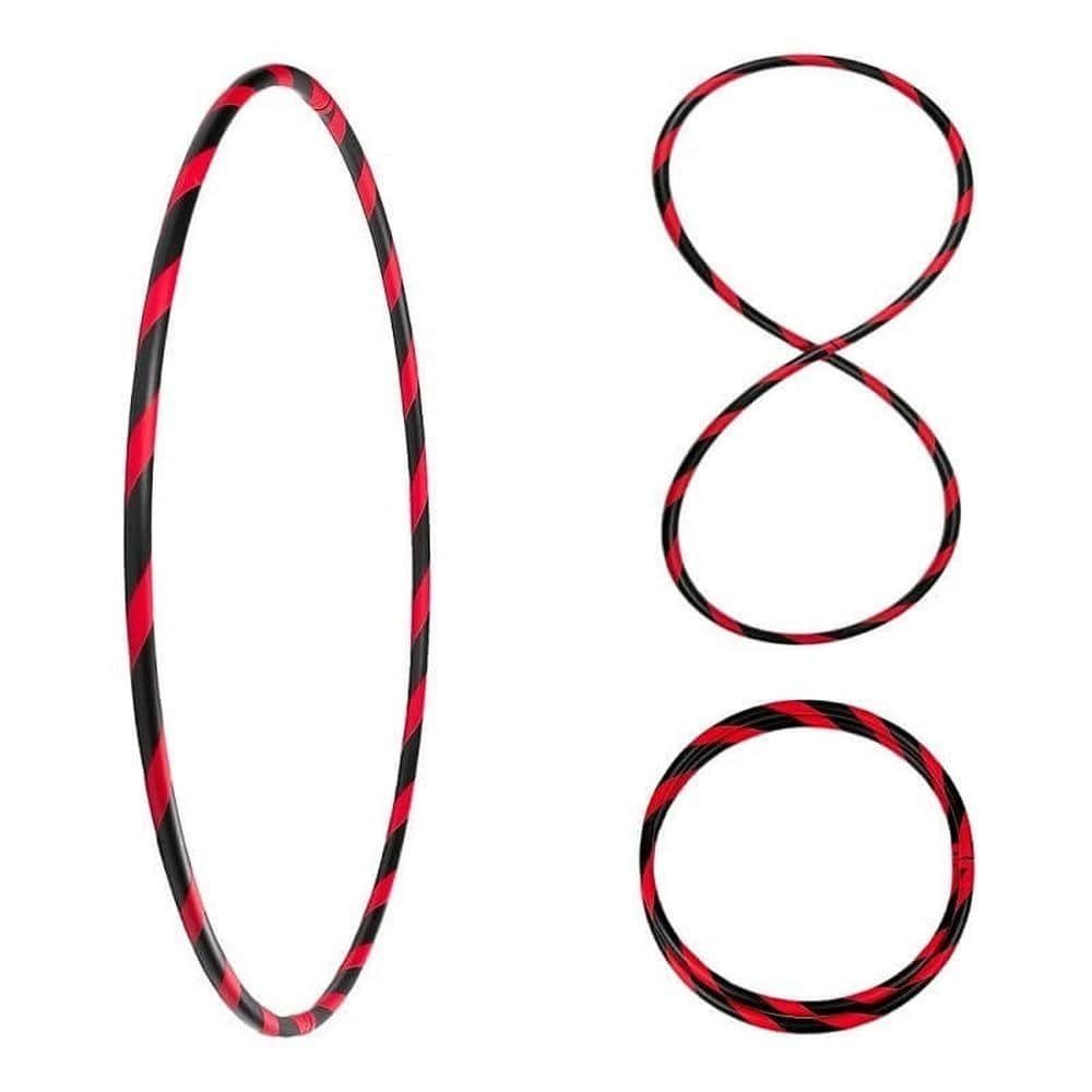 Hoopomania Hula-Hoop-Reifen Bunter Hula Hoop Reifen, faltbar, Ø90cm, Schwarz-Rot
