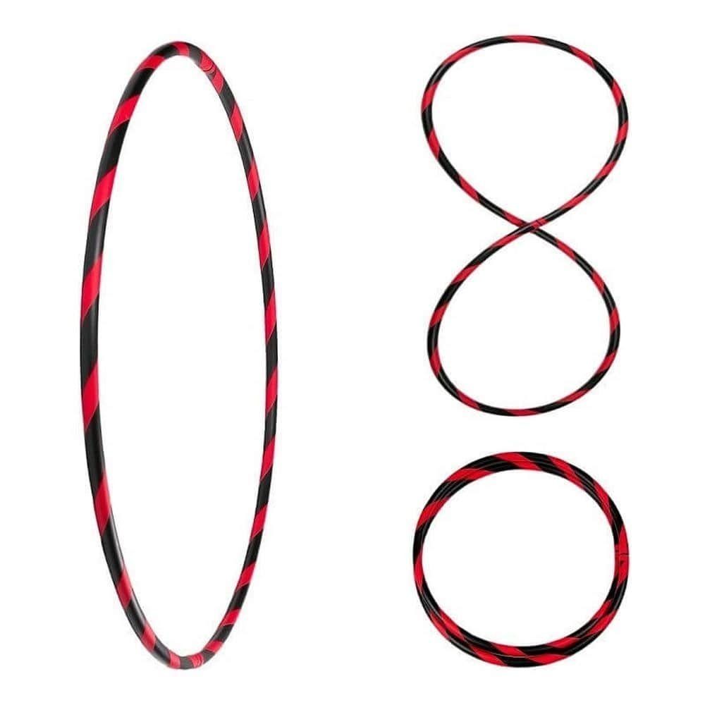 Hoopomania Hula-Hoop-Reifen Bunter Hula Hoop Reifen, faltbar, Ø90cm, Schwarz-Rot Rot-Schwarz