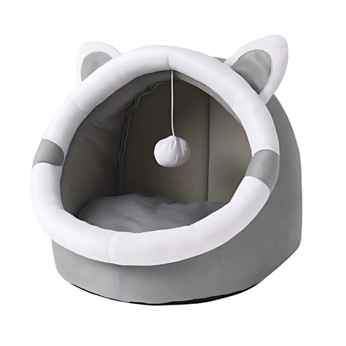 R2 Invest Katzenhaus Katzenhöhle 31 x 27 x 27 cm Kuschelhöhle grau weiß