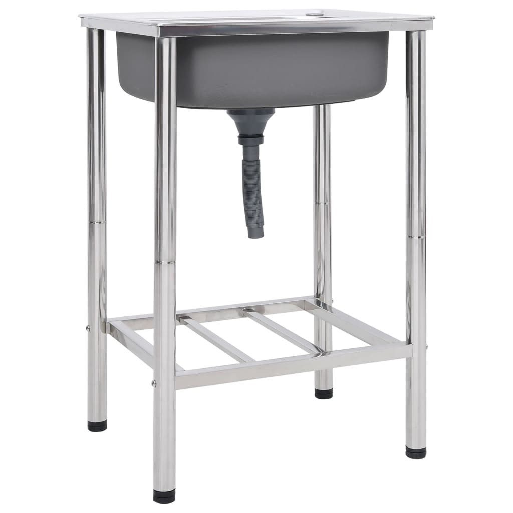 vidaXL Küchenspüle Küche Spülbecken Camping-Spüle Edelstahl, 55/45 cm
