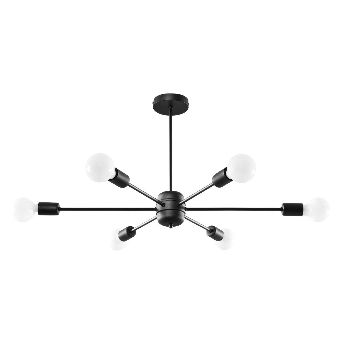 SOLLUX lighting Kronleuchter Kronleuchter Lango 6 Schwarz, Nicht enthalten