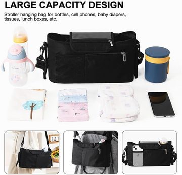 Fivejoy Kinderwagen-Tasche Kinderwagen Organizer, grau oder schwarz, Kinderwagentasche (1-tlg)