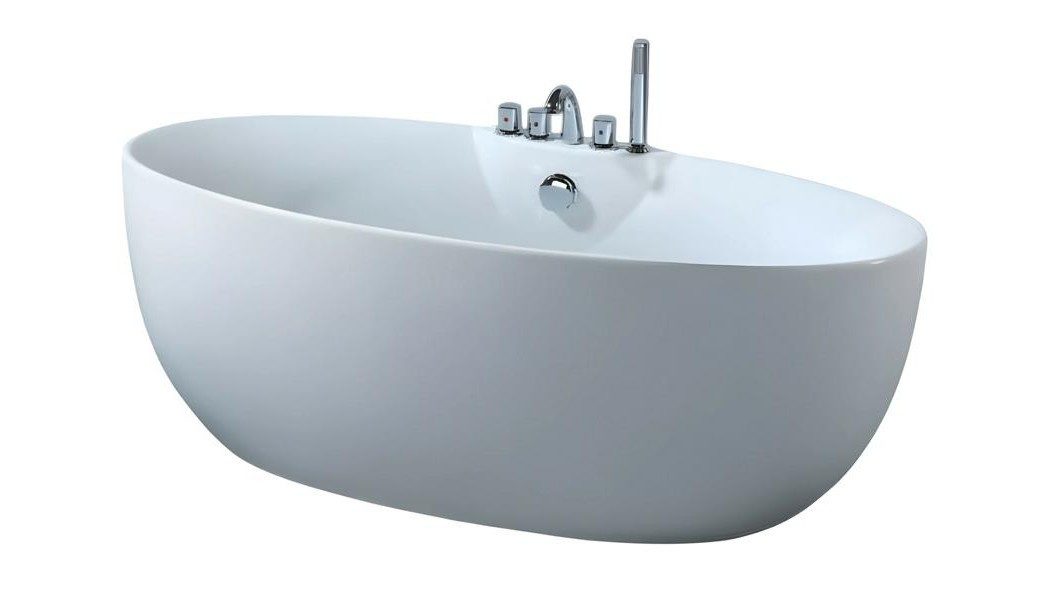 Xlmoebel Badewanne XLMOEBEL Acryl Relaxwanne oval in strahlend weiß, Made in Europa