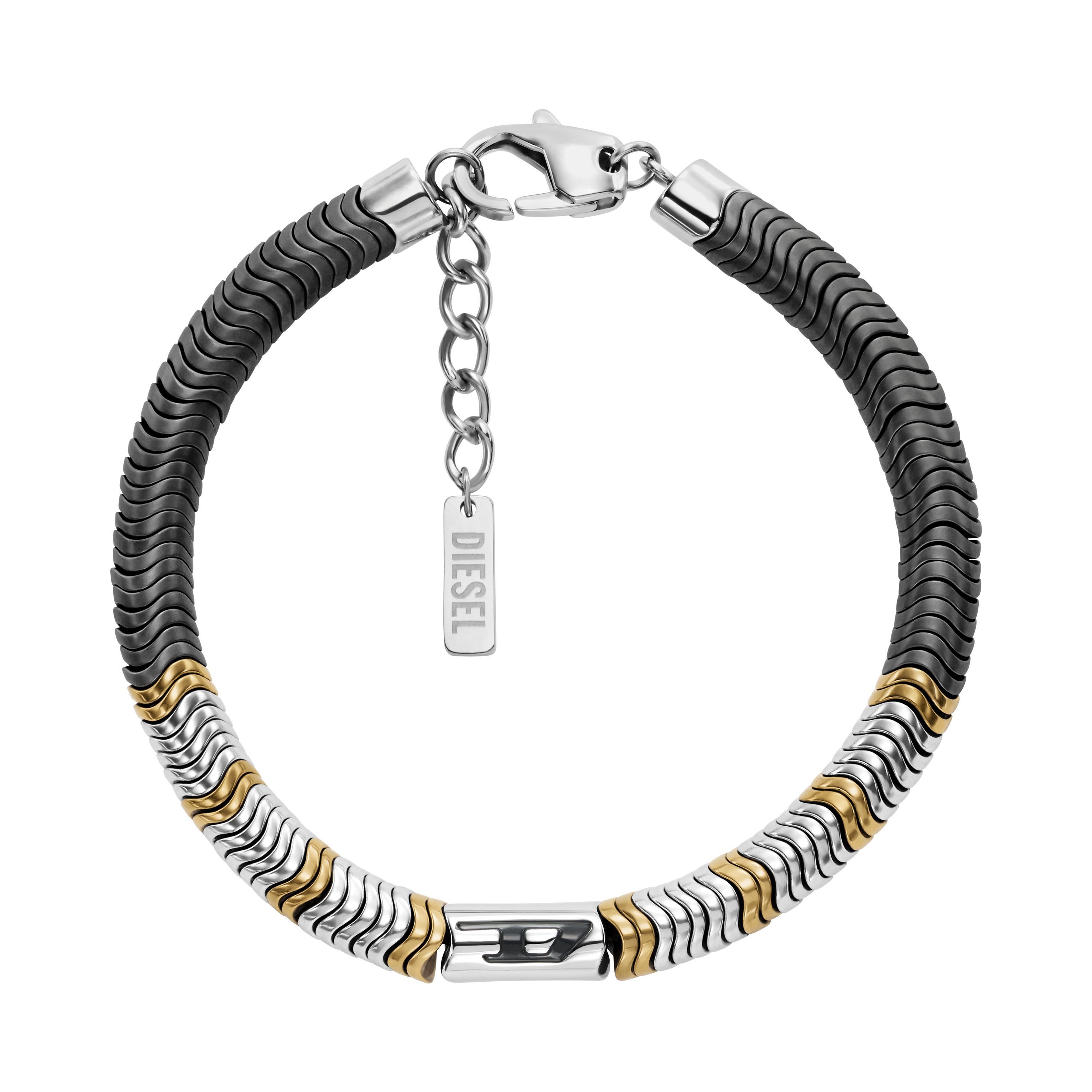 Diesel Armband Schmuck Geschenk Edelstahl Nylon Armschmuck D LOGO, mit Hämatit