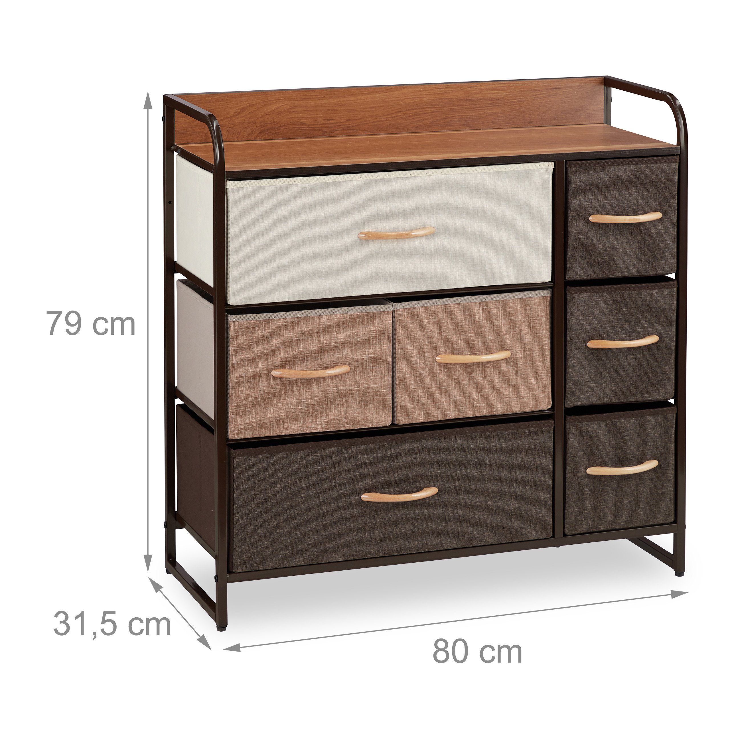 relaxdays Beistellschrank Schubladenschrank vers. Designs (1-St) C – Bild 4 von 5