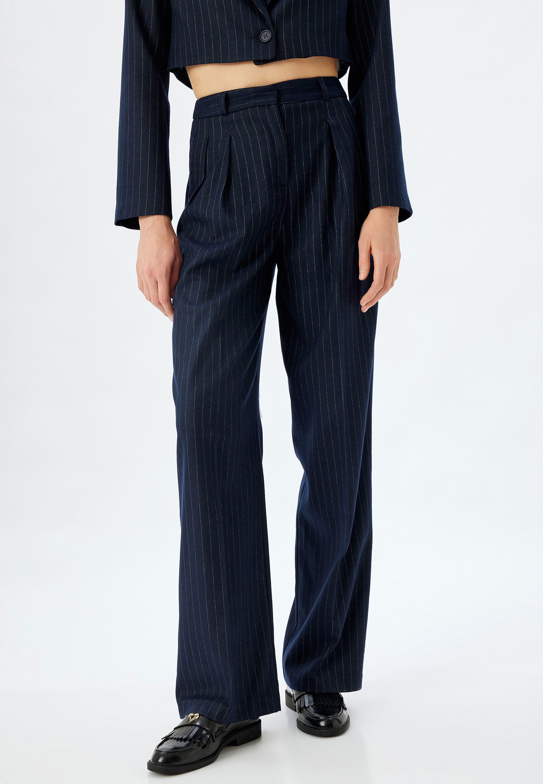 Palazzohose Normale Leibhöhe Wide Leg Palazzohose