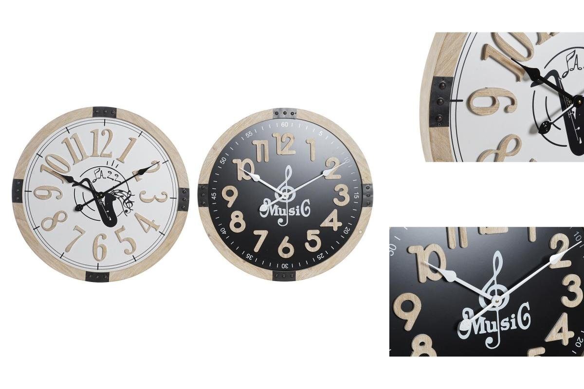 MDF x Home 4,5 Schwarz 60 Decor DKD Uhr 60 DKD cm Home Weiß Decor x Wanduhr