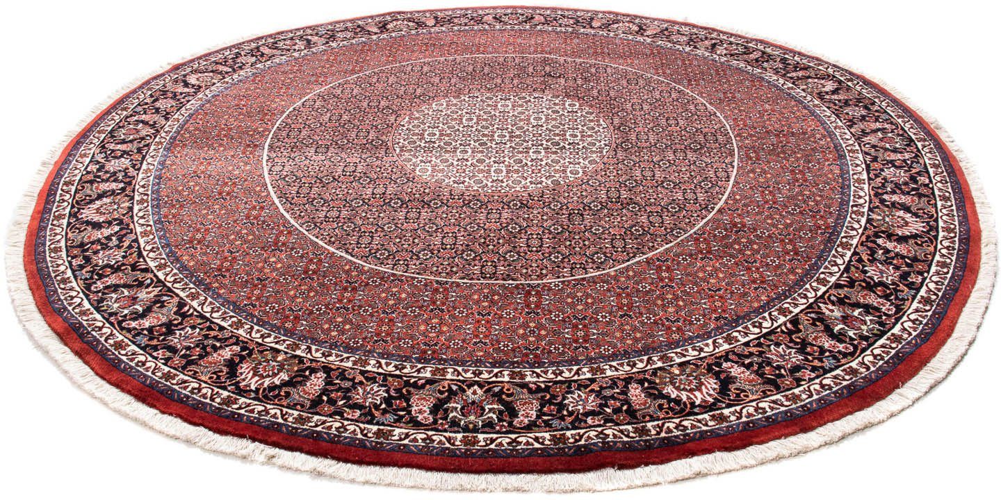 Orientteppich Perser - Bidjar rund - 247 x 247 cm - dunkelrot, morgenland, rund, Höhe: 15 mm, Wohnzimmer, Handgeknüpft, Einzelstück mit Zertifikat