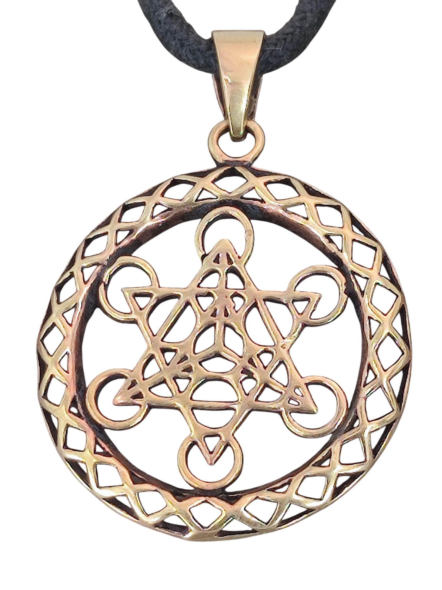 Kiss of Leather Kettenanhänger Metatrons Würfel Bronze Anhänger Symbol Enge günstig online kaufen