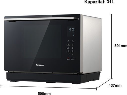 Panasonic Mikrowelle NN-CS89LBGPG, Dampfgarfunktion, Heißluft, Mikrowelle, Grill 31 und l