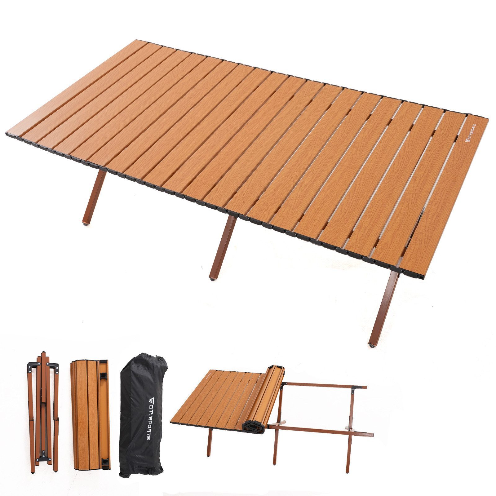 CITYSPORTS Campingtisch Campingtisch Klappbar, Klapptisch Ultra Leichte, Falttisch Tragbar, Faltbar Camping Table Outdoortisch Groß, 120x60x44cm