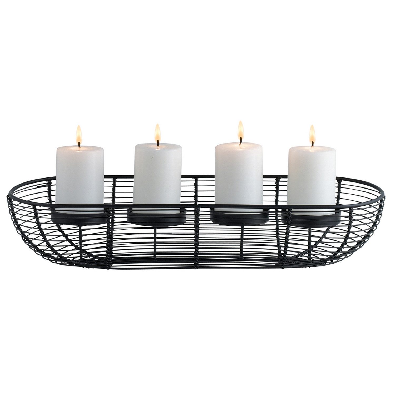 Marrakesch Orient & Mediterran Interior Adventskranz Adventskranz Kerzenhalter Weihnachtsdeko Flann Schwarz, Handarbeit