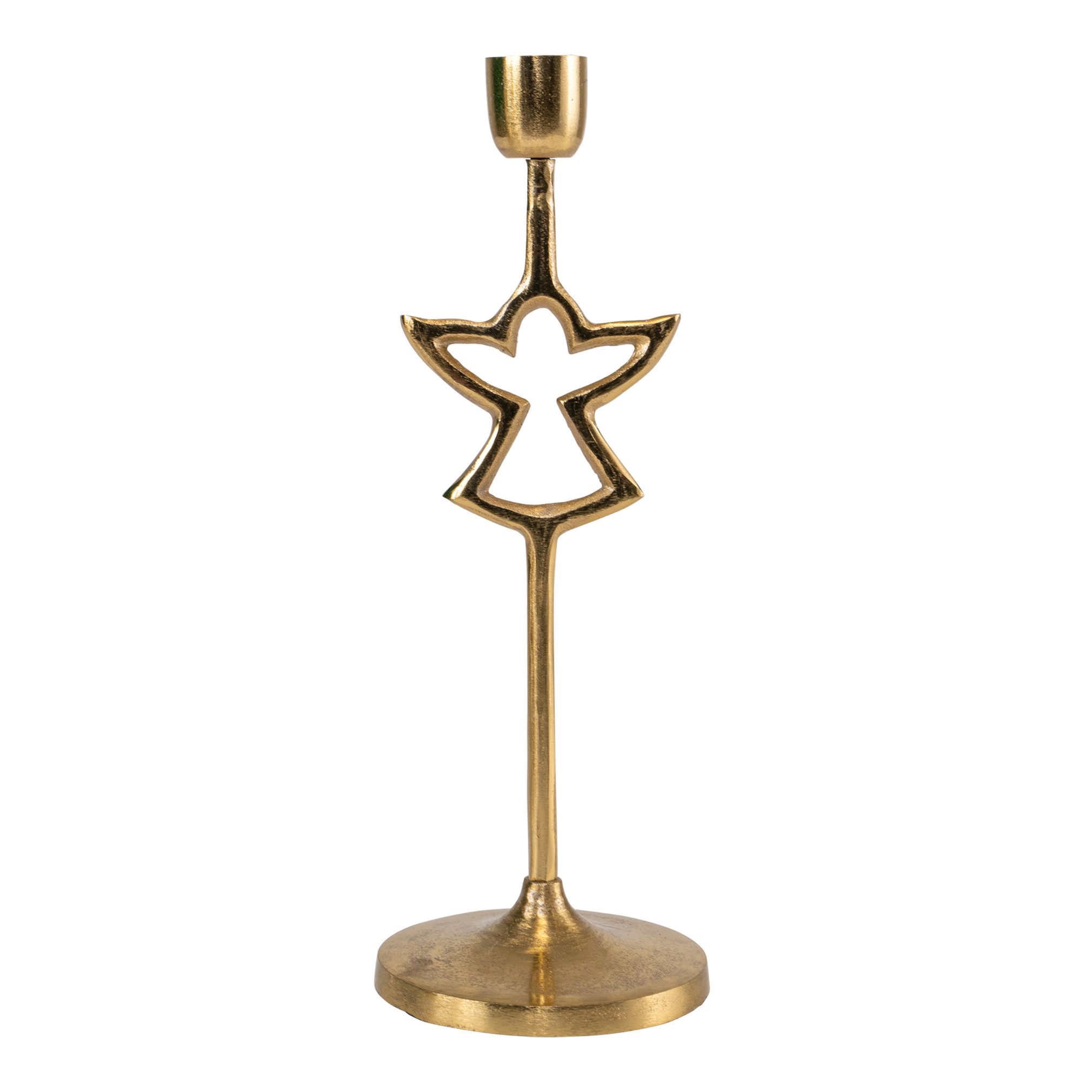 Lesli Living Kerzenständer Kerzenständer Kerzenhalter Engel Metall gold ø10x28cm | Kerzenständer