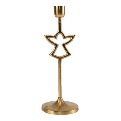 Lesli Living Kerzenständer Kerzenständer Kerzenhalter Engel Metall gold ø10x28cm