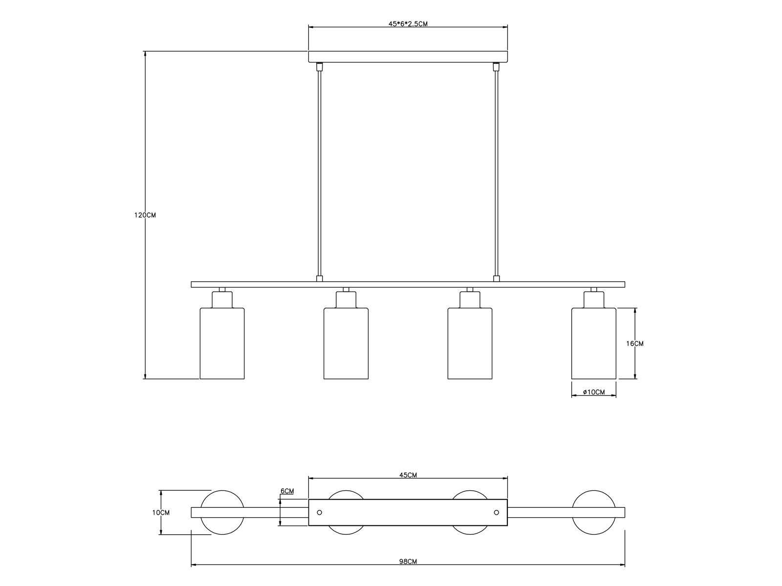 dimmbar, Esstisch, über stufenweise Balken-lampe Leuchtmittel meineWunschleuchte Designer-lampen B hängend 98cm Pendelleuchte, LED über-n LED Rauchglas wechselbar, Wandschalter warmweiß,