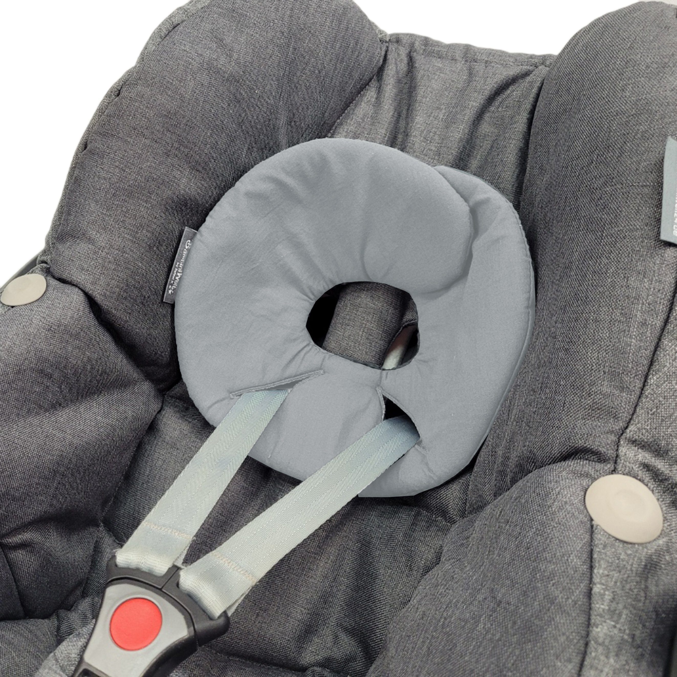 BambiniWelt by Rafael K. Babyschale Kopfpolster für Babyschale kompatibel mit Maxi-Cosi Pebble/Pebble Plus, ab: Geburt, bis: bis ca. 14 Monate Baumwolle hellgrau