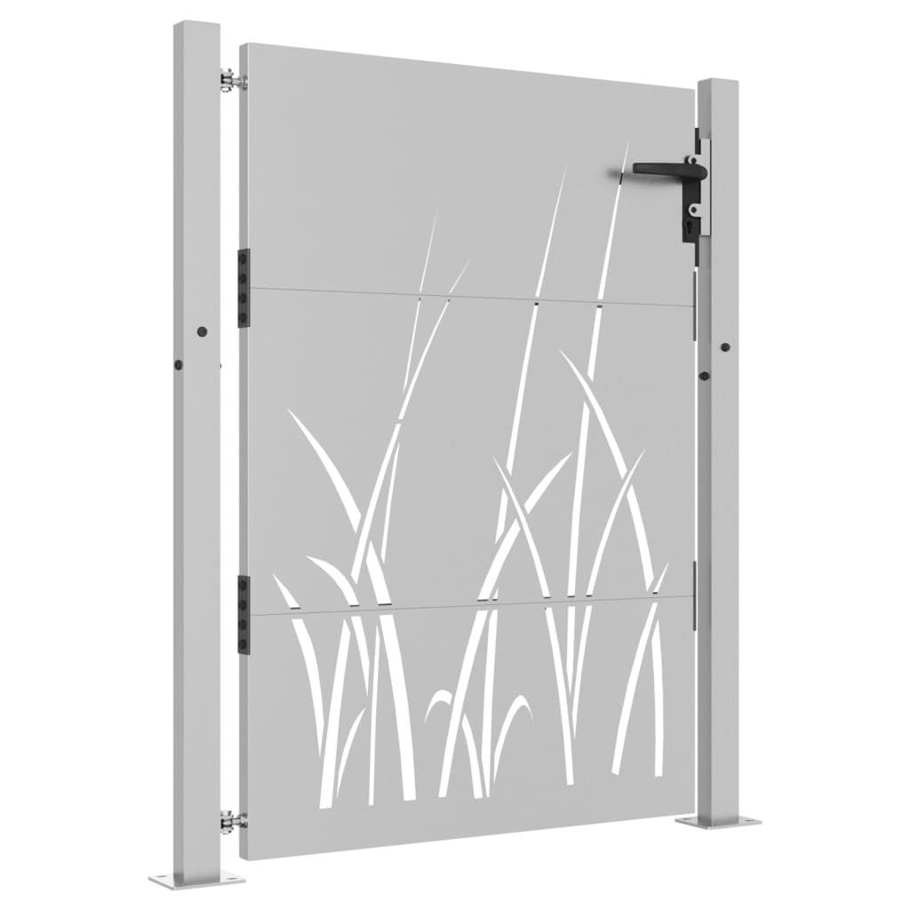 Gartentor 100 x 150 cm Gartentor 105x155 cm Cortenstahl Gras-Design Abschließbar