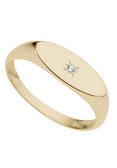 Firetti Diamantring Schmuck Geschenk Gold 333 Damenring Goldring Siegelring Diamant, mit Brillant