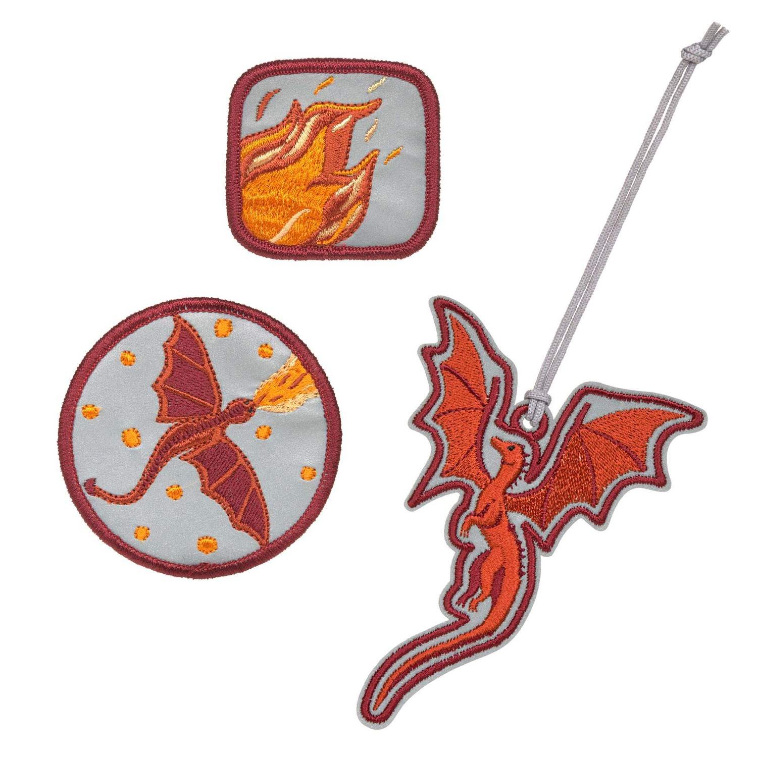 LÄSSIG Schulranzen Lässig Anhänger & Patches 3er Set, Dragon