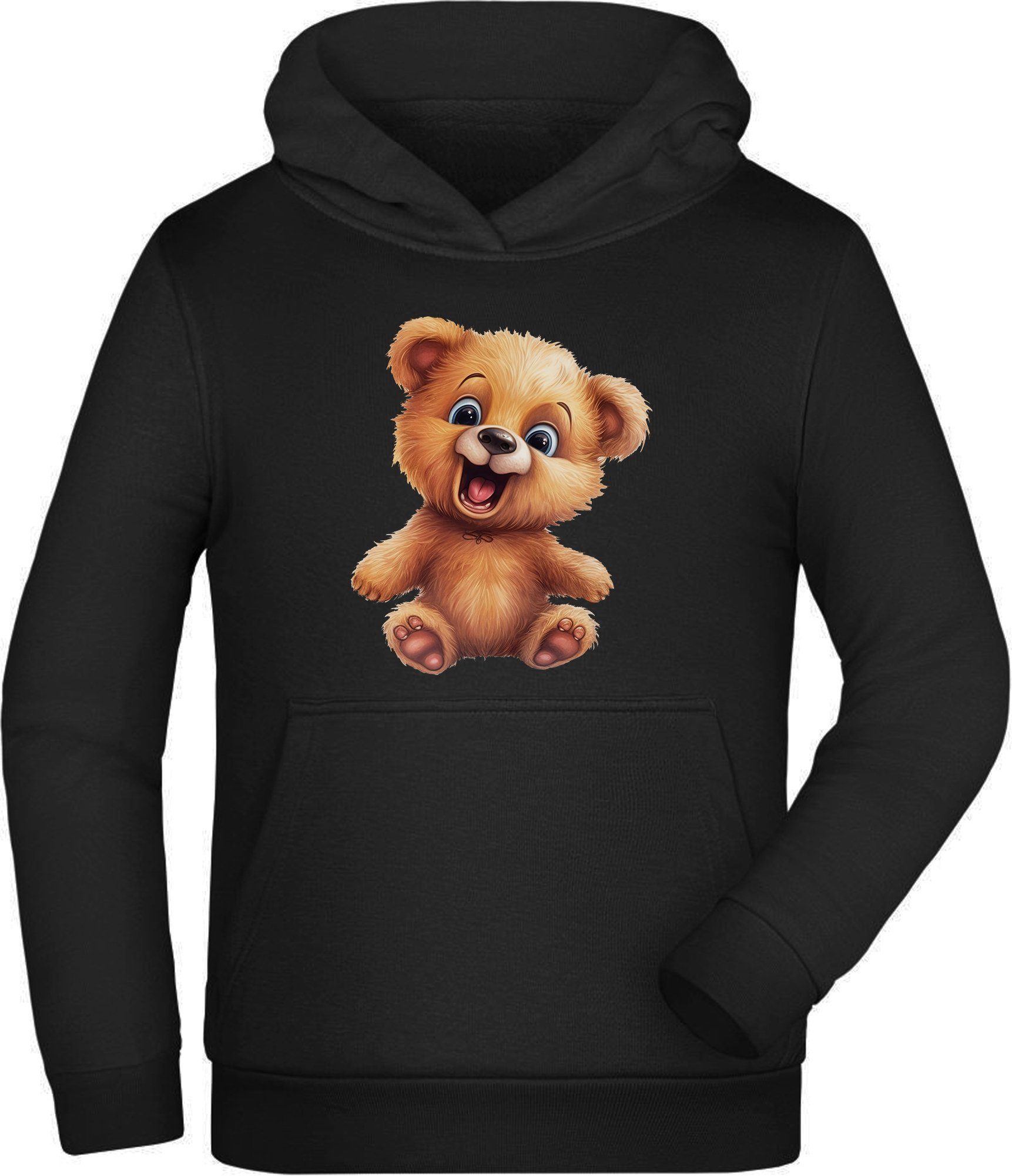 MyDesign24 Hoodie Kinder Kapuzen Sweatshirt - Baby Teddybär Kinder Wildtier Hoodie Kapuzensweater mit Aufdruck i268