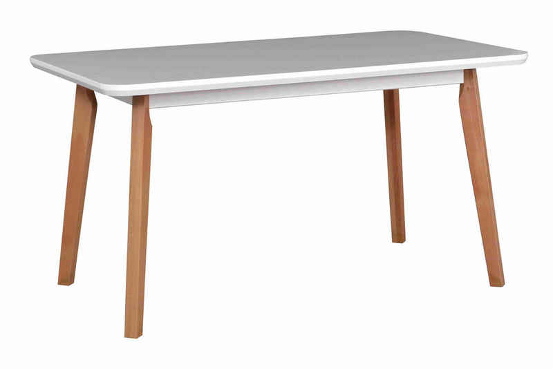 Furnix Esstisch Olimo 7 Küchentisch mit ausziehbarer Tischplatte 140/180x80 cm, ausziehbar auf 180 cm, Rahmen und Beine Buche massiv
