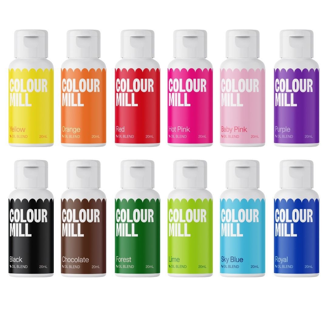 COLOUR MILL Backdekoration COLOUR MILL Öl Lebensmittelfarben Sets, 20 ml, (Set, 12 x 20 ml)