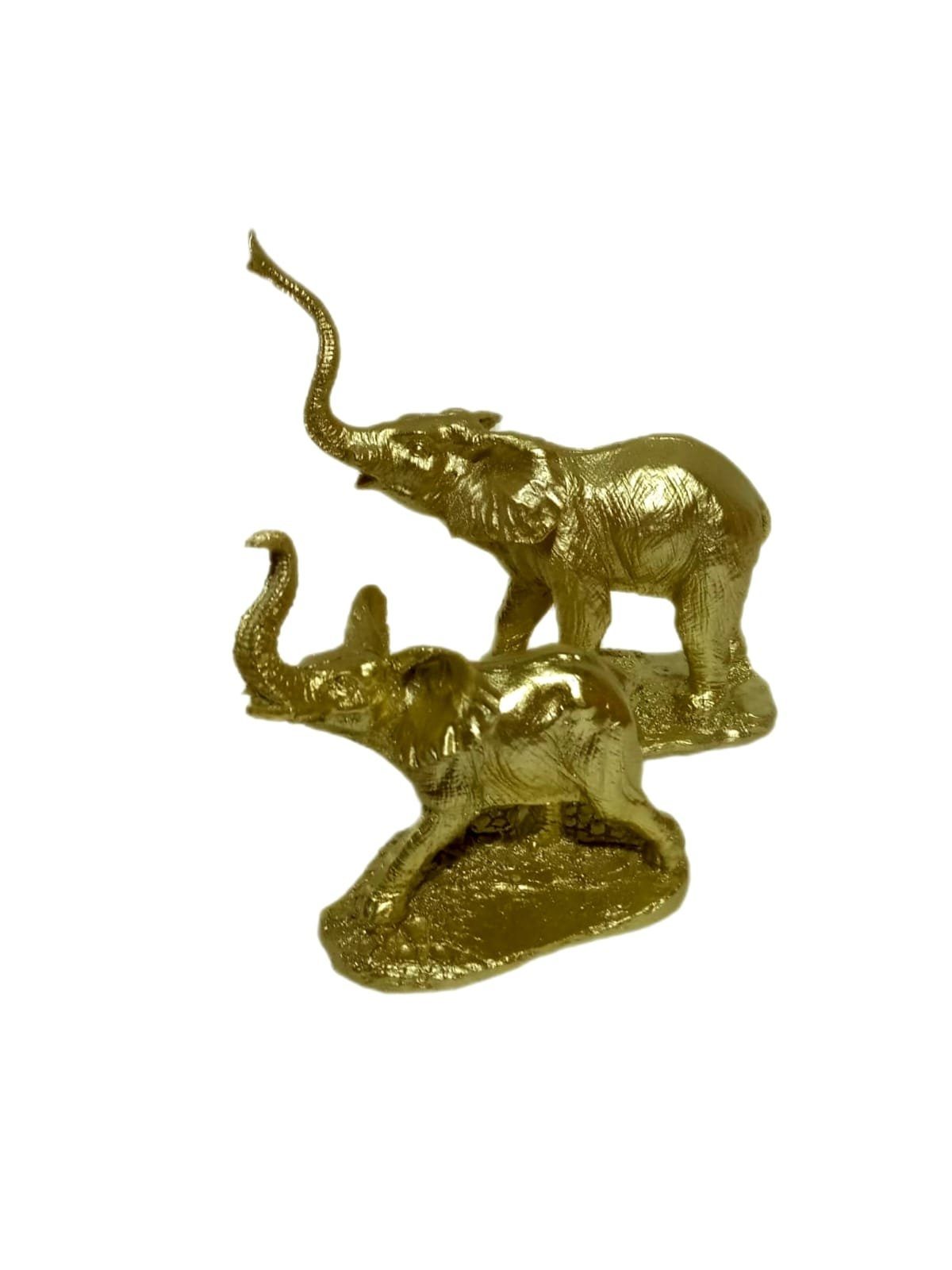 moebel17 Dekofigur Skulptur Elefant 2er Set Gold, Dekofigur aus Polyresin | Dekofiguren
