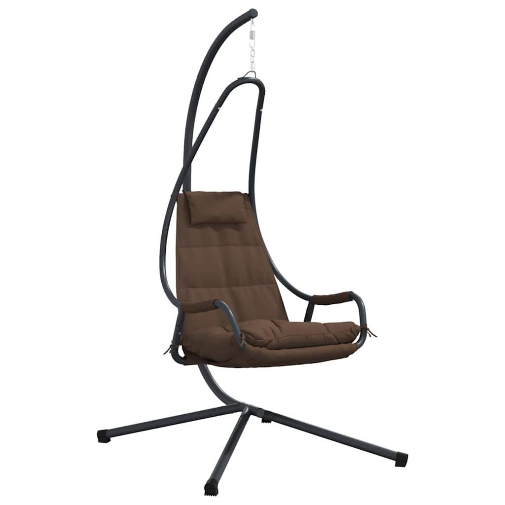 vidaXL Hollywoodschaukel Hängendes Ei-Stuhl Kaffeebraun 94 x 107 x 196,5 cm Stahl, 1-Sitzer, 1 tlg.