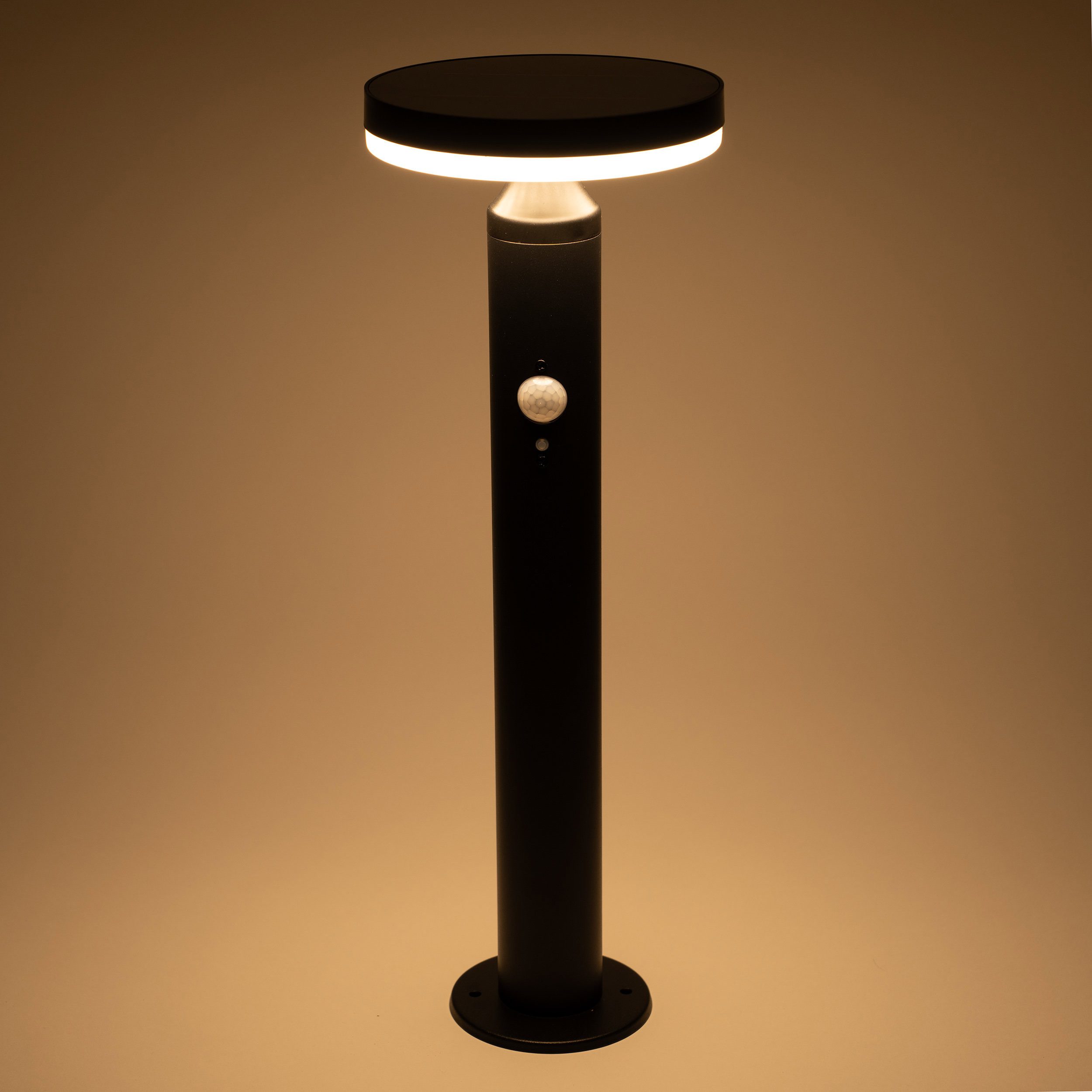 esotec LED Gartenleuchte Solar PIR Standleuchte Ribolla H=45cm 3 Modi 3000K Edelstahl 102771, 3 unterschiedliche Betriebsmodi einstellbar, automatisches Einschalten bei Dämmerung, LED fest integriert, warmweiß