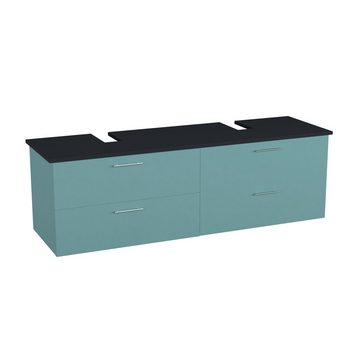 GARLIVO Waschbeckenunterschrank GLA-160 mit Schubladen, Badezimmer Waschtischunterschrank, Grün Breite 160 cm, Soft-Close, Push-to-Open/ Tip-On, Hängend