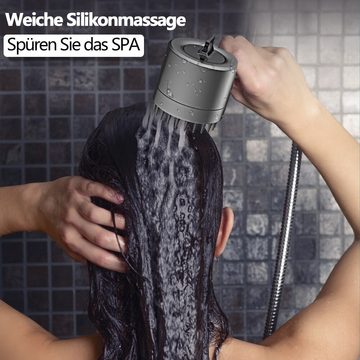 HAUSS SPLOE Handbrause Handbrause Duschkopf Sparduschkopf Regendusche Brausekopf Duschbrause, (Massage Dusche Wassersparend Hochdruck Druckerhöhende Duschbrause), 3 Strahlarten mit Filter und Stoppfunktion