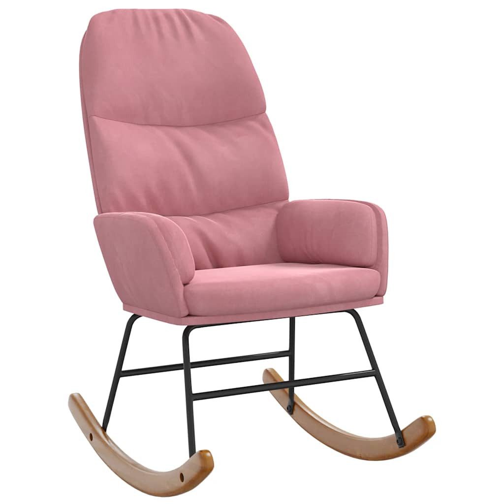 vidaXL Schaukelstuhl Schaukelstuhl Rosa Samt (1 St)