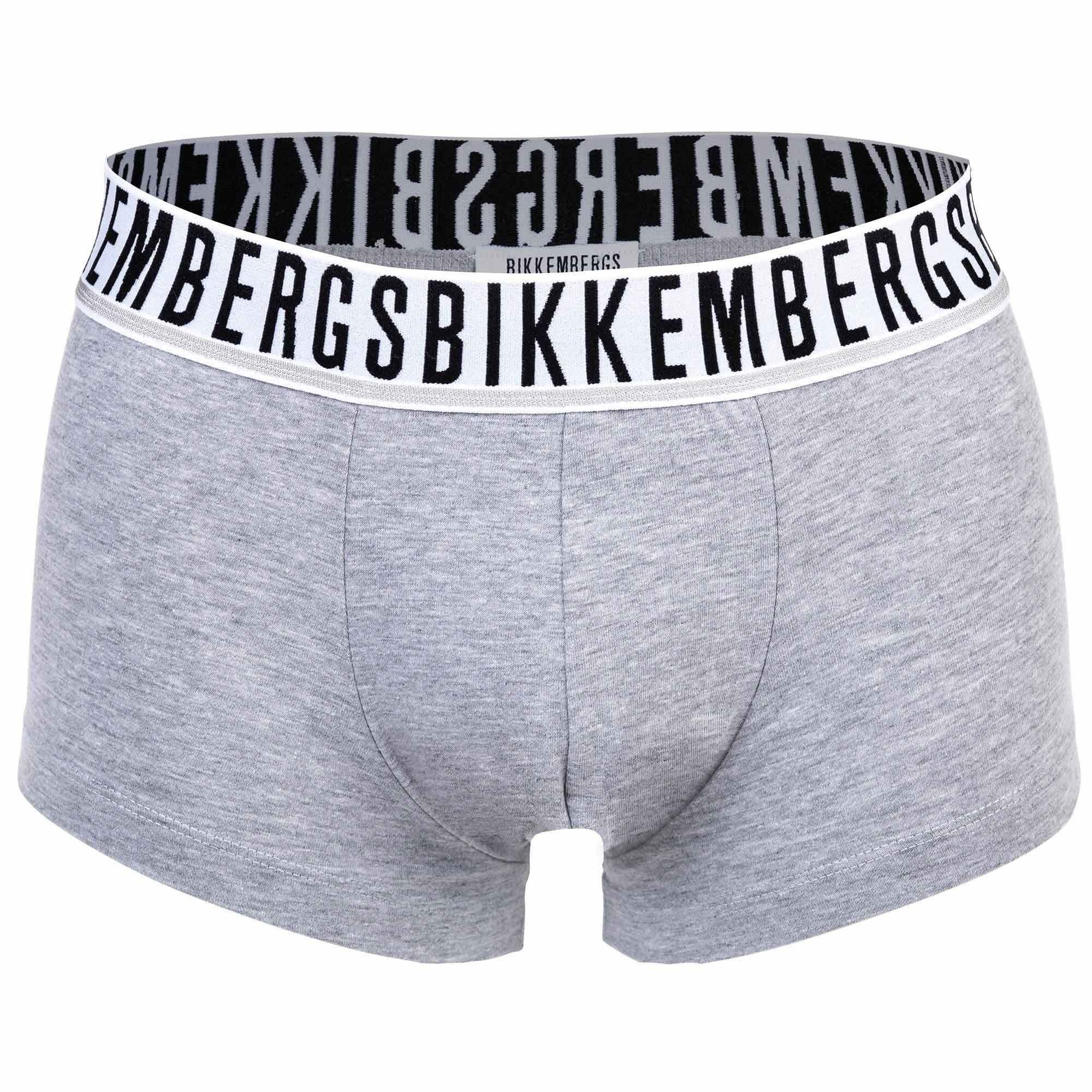 Boxershorts, - TRUNKS Herren Boxer Grau 2er Bikkembergs BI-PACK Pack