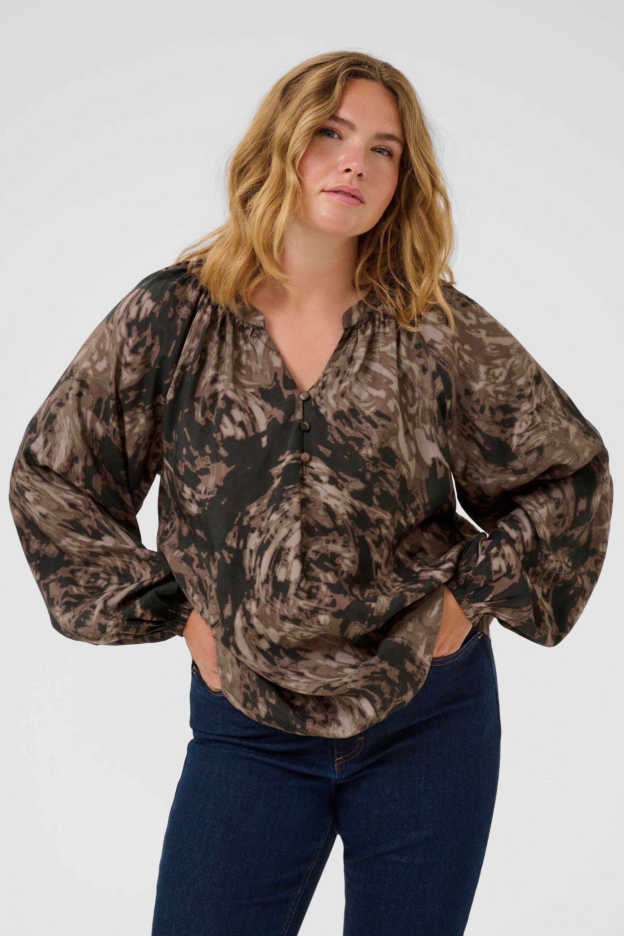 KAFFE Curve Kurzarmbluse Kurzarm-Bluse KCjamia Große Größen günstig online kaufen