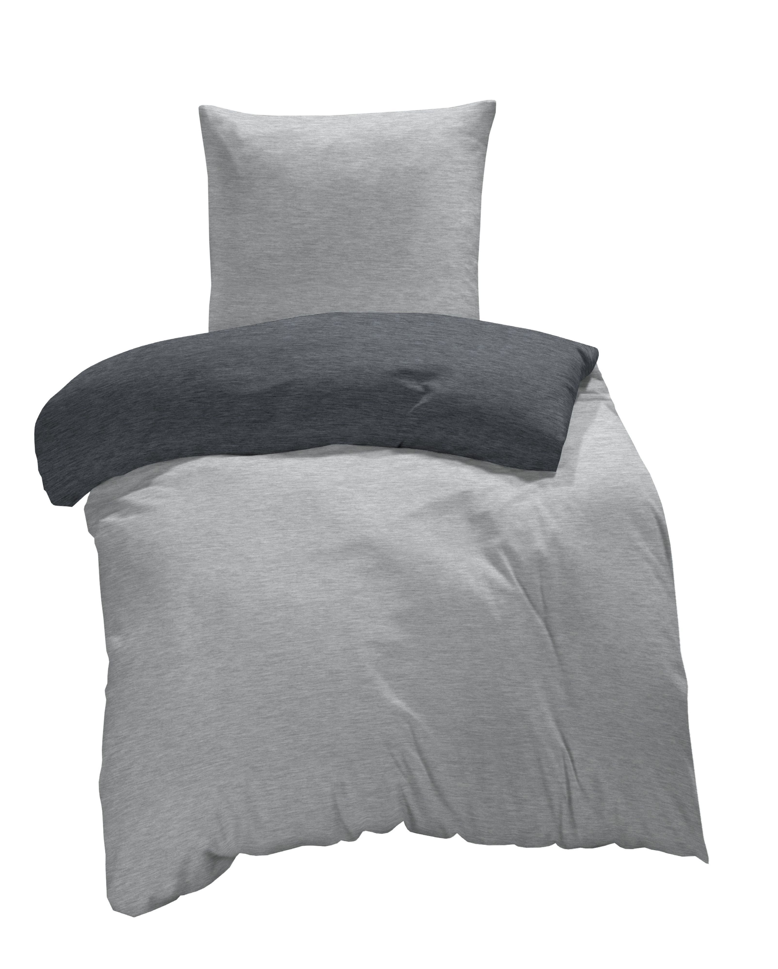 One Home Bettwäsche Melange, Flanell, 2 teilig, modern meliert, Baumwolle k günstig online kaufen