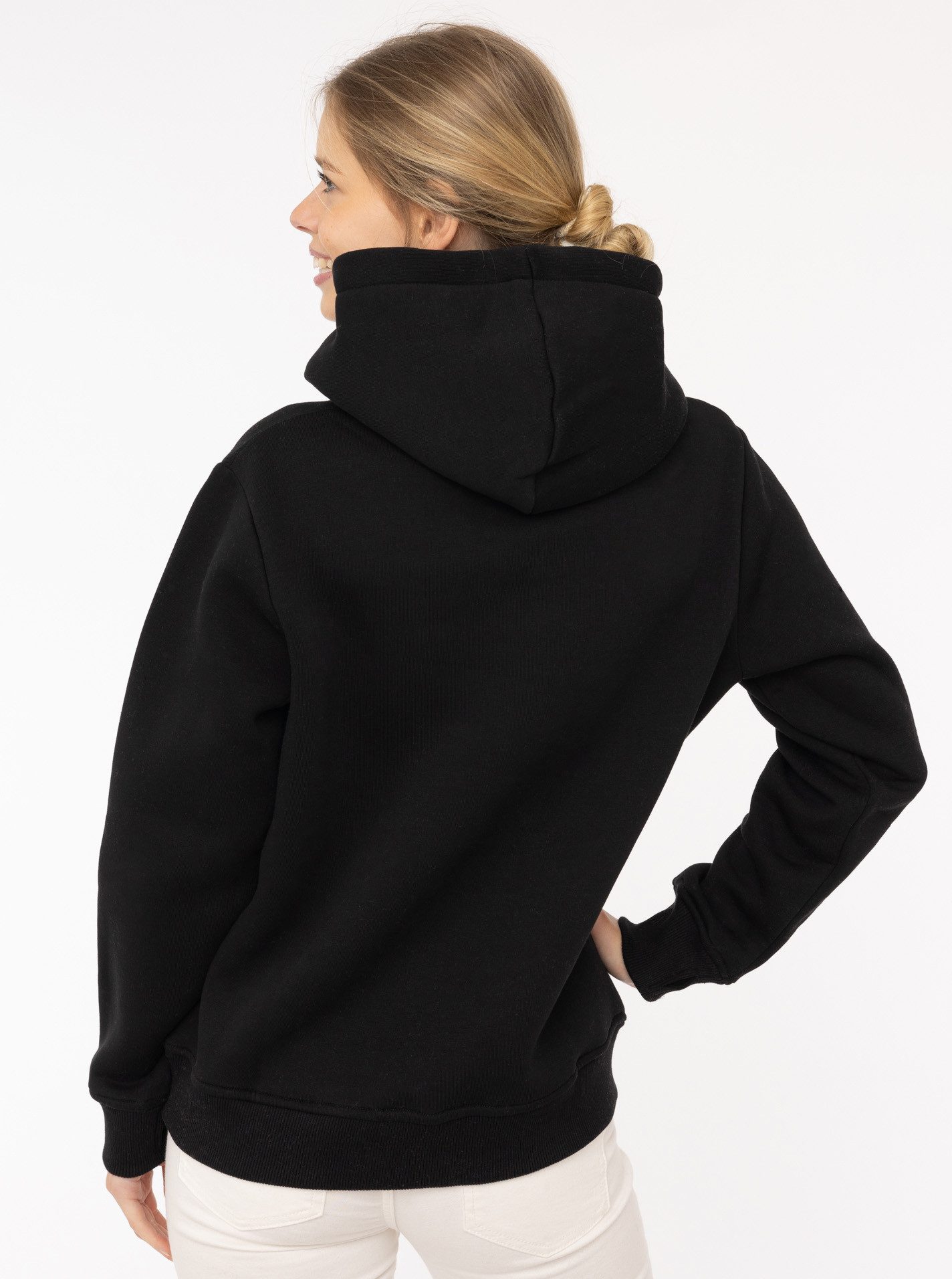 Zwillingsherz Hoodie "Nelina" mit Leo Band und schlichter Stickerei "Stay Wild", Kapuze