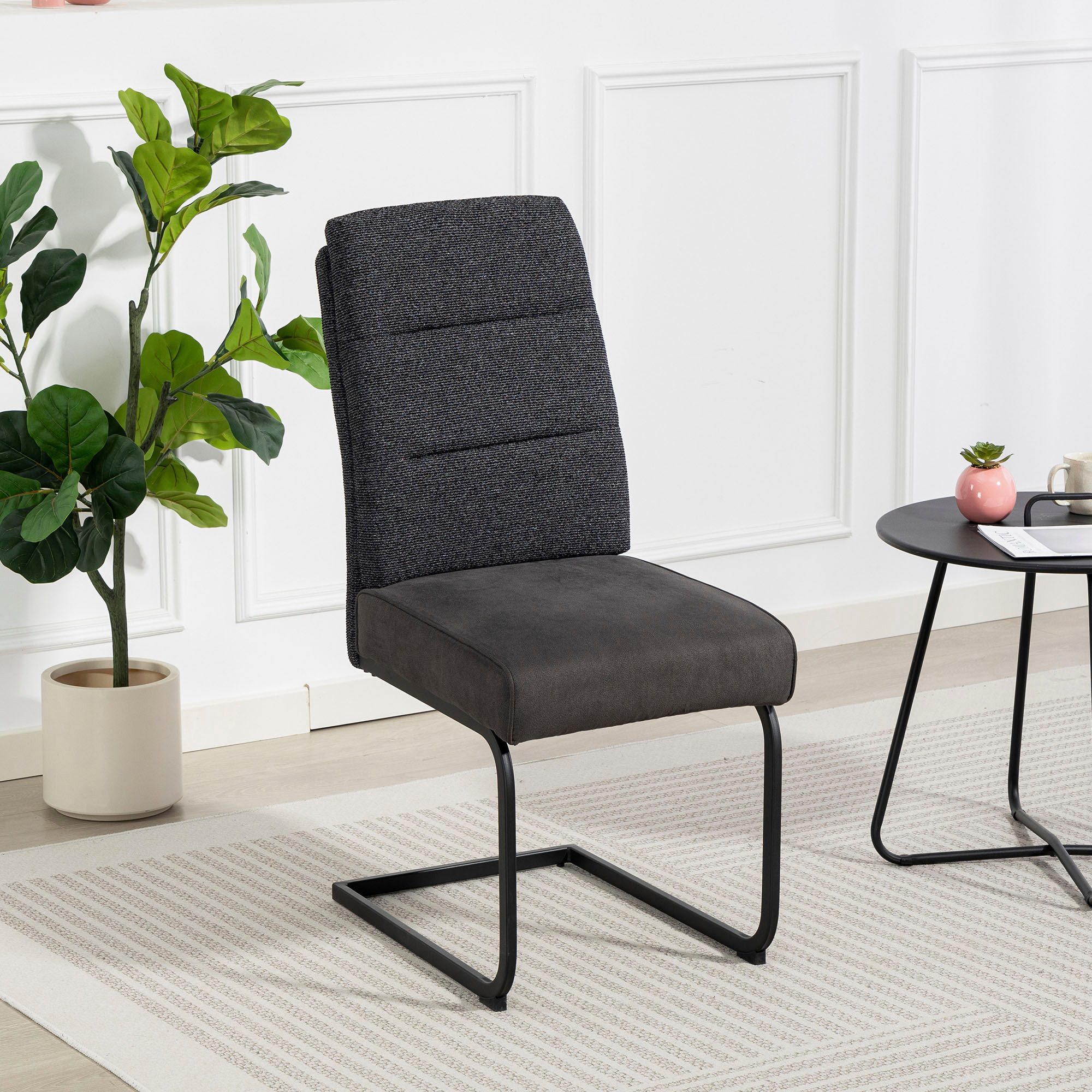 Duo Collection Esszimmerstuhl Marga Freischwinger, 2er- Set (Set, 2 St), extra Polsterung mit Taschenfederkern, Fußgleiter für die Sicherheit