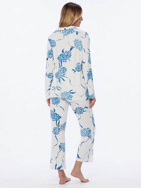 Pure Shape Pyjama Hemdbluse & Hose elastisch mit Blumenprint