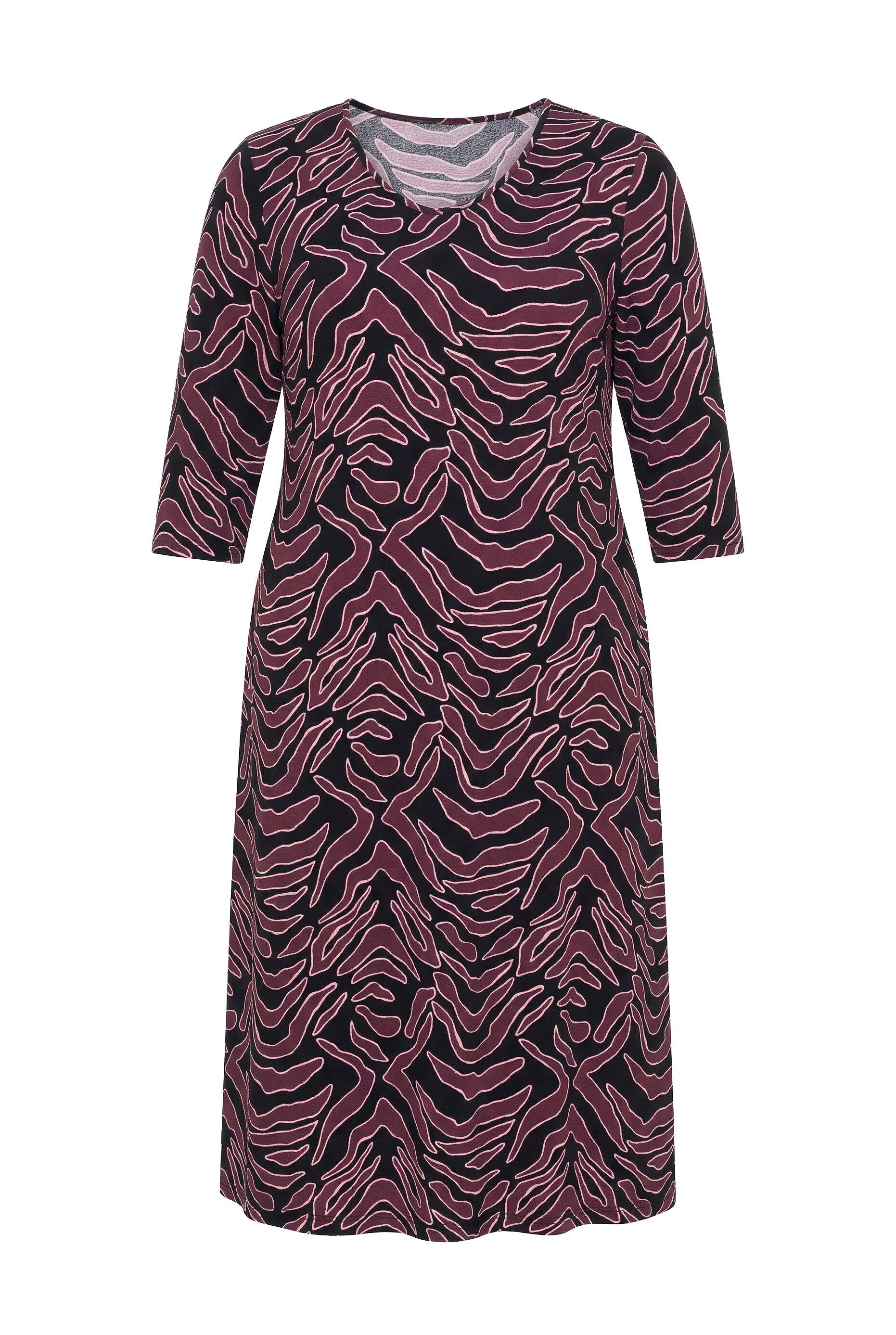 Maxikleid Maxikleid grafischer Druck V-Ausschnitt 3/4-Arm