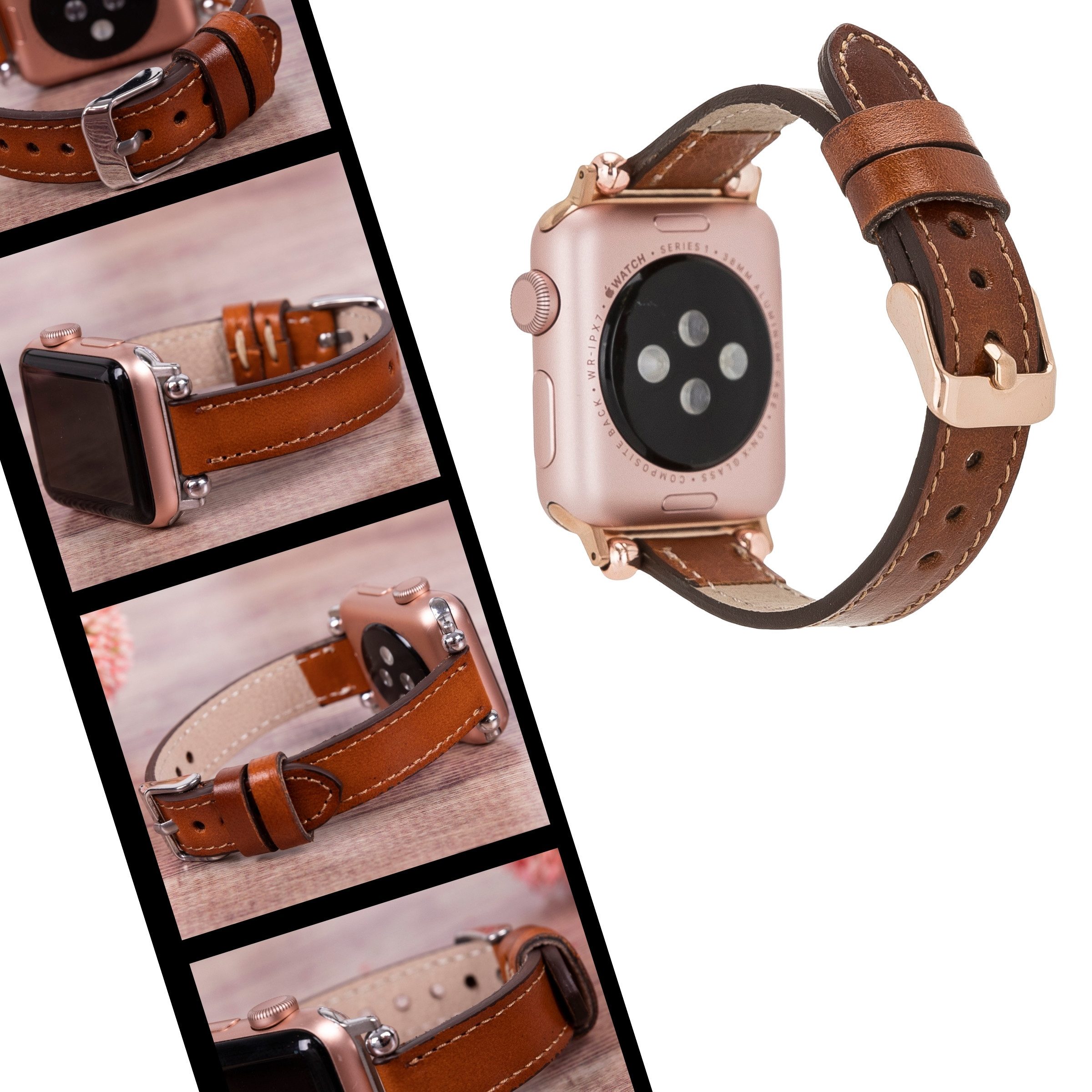 Smartwatch-Armband Apple Watch Band für Series 11/10 / Ultra/9/SE/8-1 Echtleder Armband