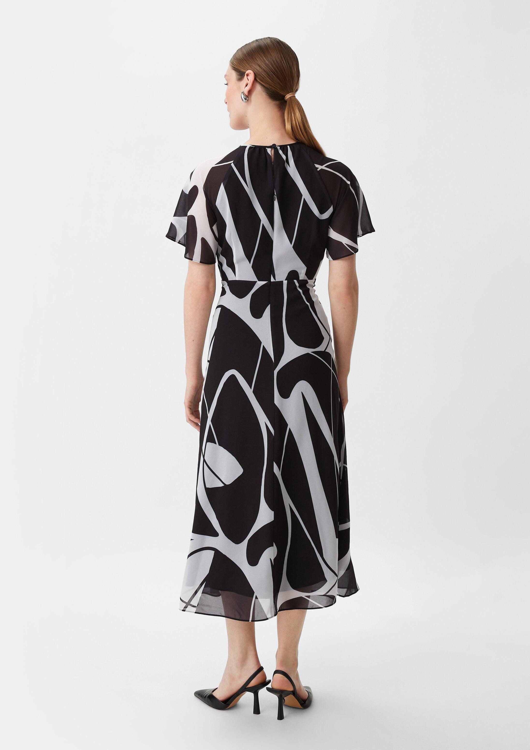comma Midikleid Kleid Maxi-Kleid aus Chiffon