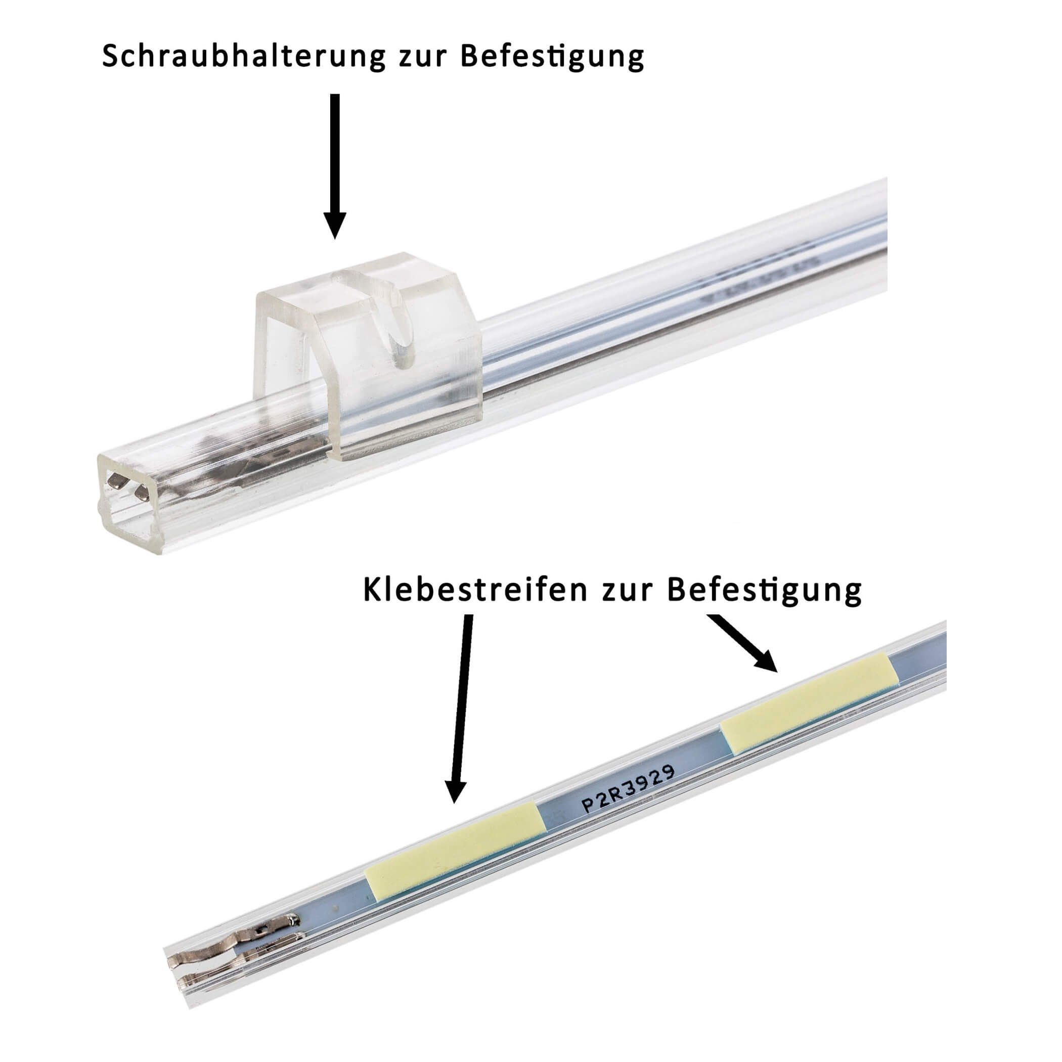 SEBSON Aufbauleuchte LED Lichtleiste 30cm 12V warmweiß 6-tlg, mit Stecker und Schalter – Bild 5 von 5