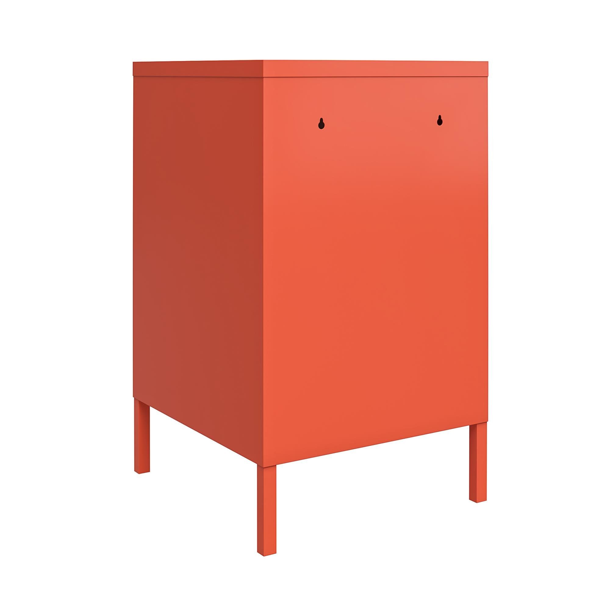 loft24 Nachtschrank Cache Metall im aus abschließbar, Retro-Design orange Spint-Look