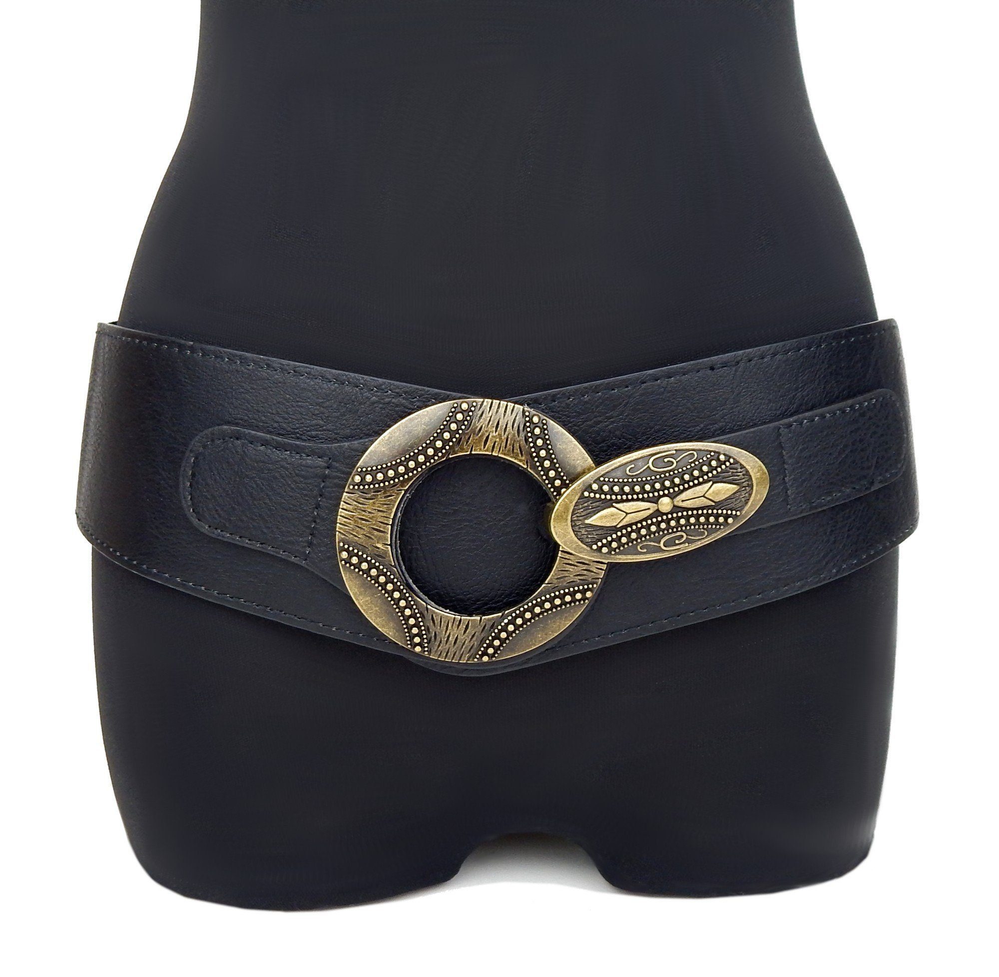 Ella Jonte Stretchgürtel schwarz mit goldener Schnalle elastisch 75-95 cm T günstig online kaufen