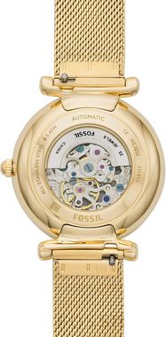 Fossil Automatikuhr CARLIE, ME3250, Armbanduhr, Damenuhr, mechanische Uhr