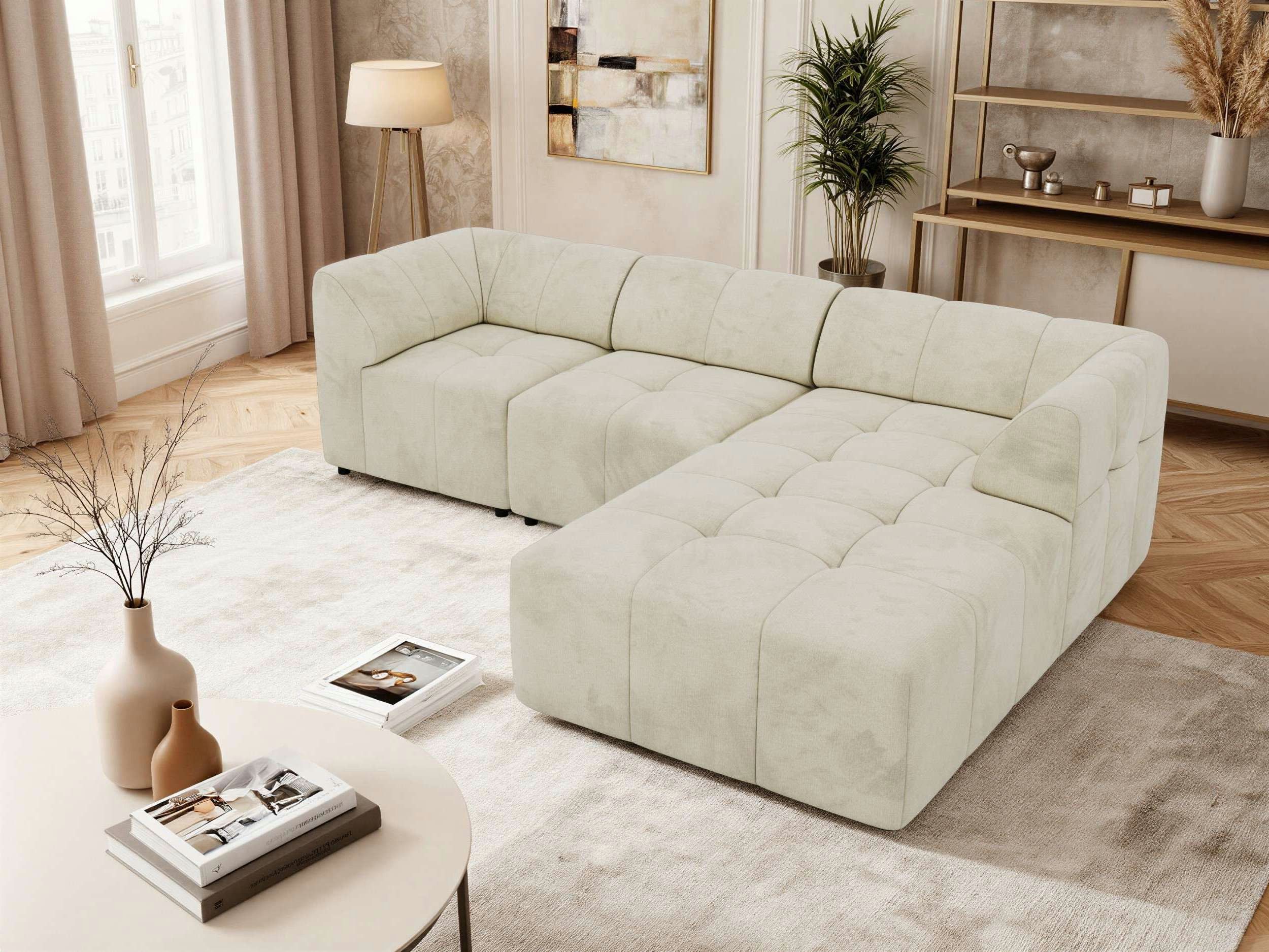 MKS MÖBEL Big-Sofa VORITA, 3M L Ecksofa XXL-Modulsof, Sofa in L-Form, freistehend, mit Wellenfederung und HR35-Komfortschaum