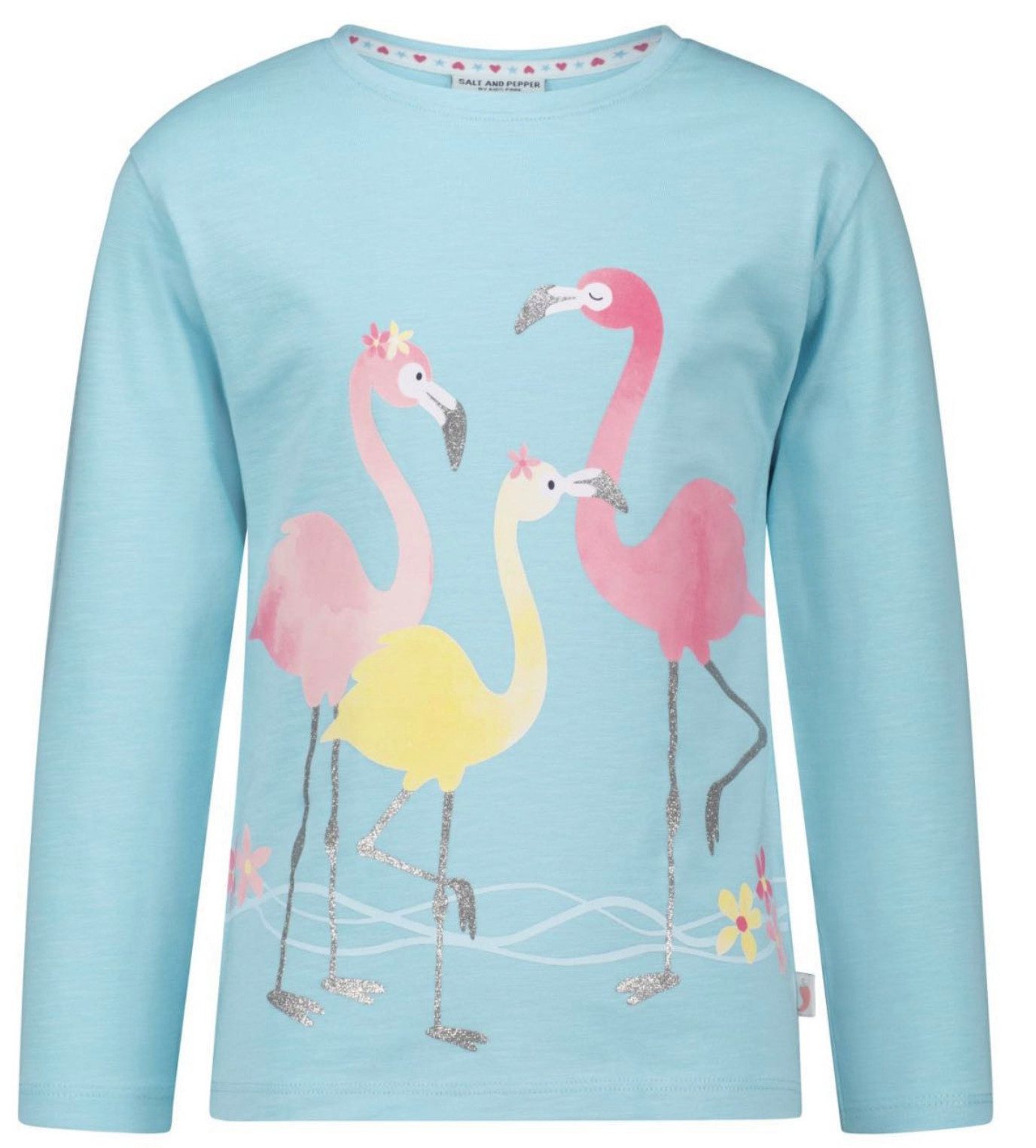 SALT AND PEPPER Langarmshirt Salt and Pepper Mädchen Longsleeve mit Flamingo Motiv
