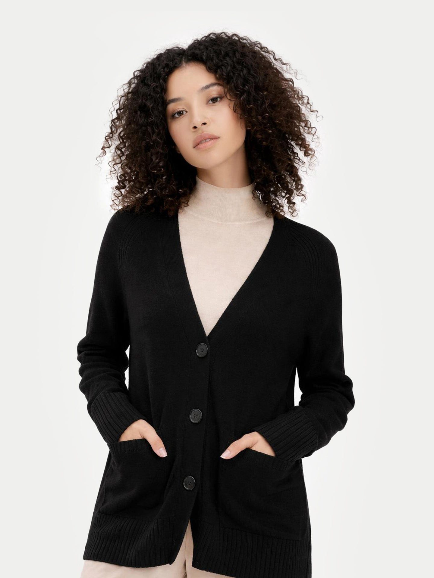 GOBI Cashmere Cardigan Lockerer Kaschmir-Cardigan mit Knöpfen