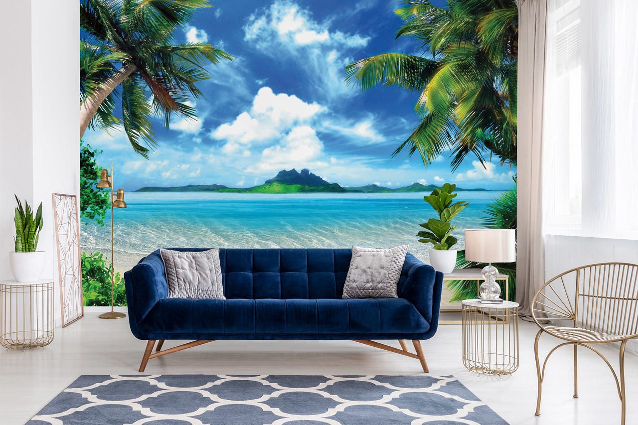 Wallarena Fototapete Strand - Mehrfarbig - Modern - Vlies - Wohnzimmer, glatt, 104x70cm